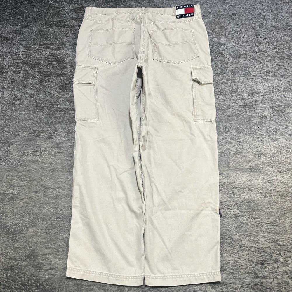 Vintage Y2K Tommy Hilfiger Cargo Pants Mens‎ 40x30 Baggy Wide Leg Streetwear